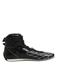 Dolce & Gabbana Black Quilted Leather Lace Up Sneakers Men's Shoes