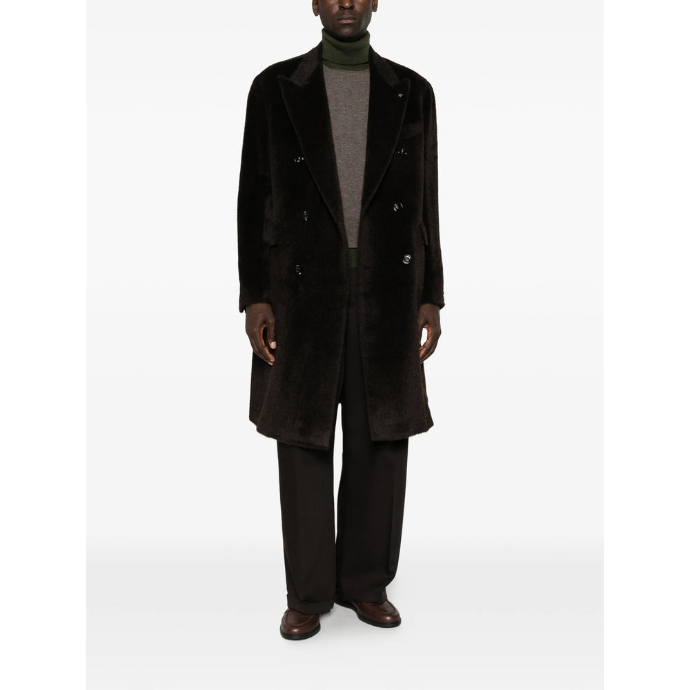 Tagliatore Brown Coats - Double Breasted Coats Men