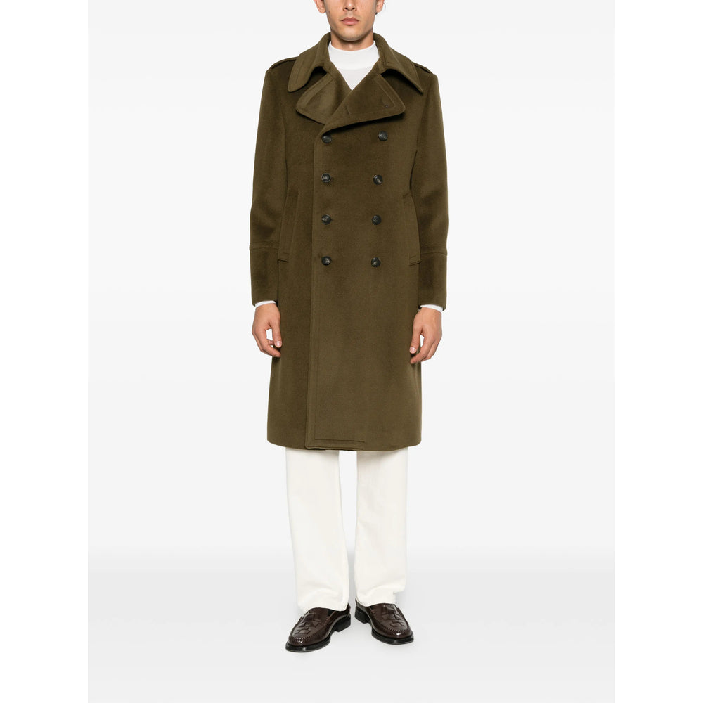 Tagliatore Green Coats - Double Breasted Coats Men