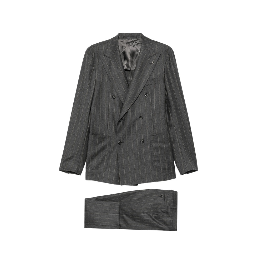 Tagliatore Grey Suits - Double Breasted Suits Men