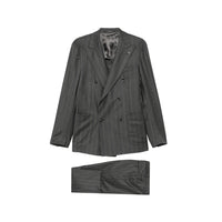 Tagliatore Grey Suits - Double Breasted Suits Men