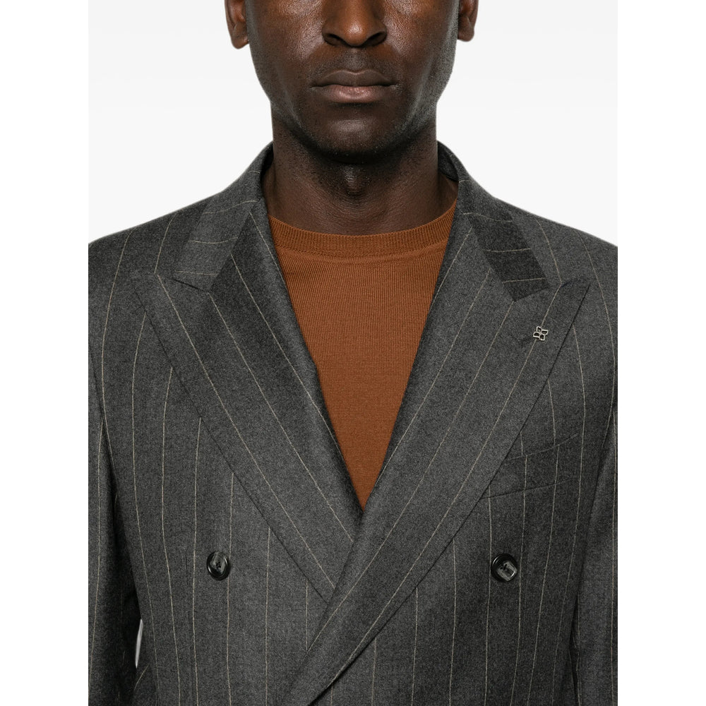 Tagliatore Grey Suits - Double Breasted Suits Men