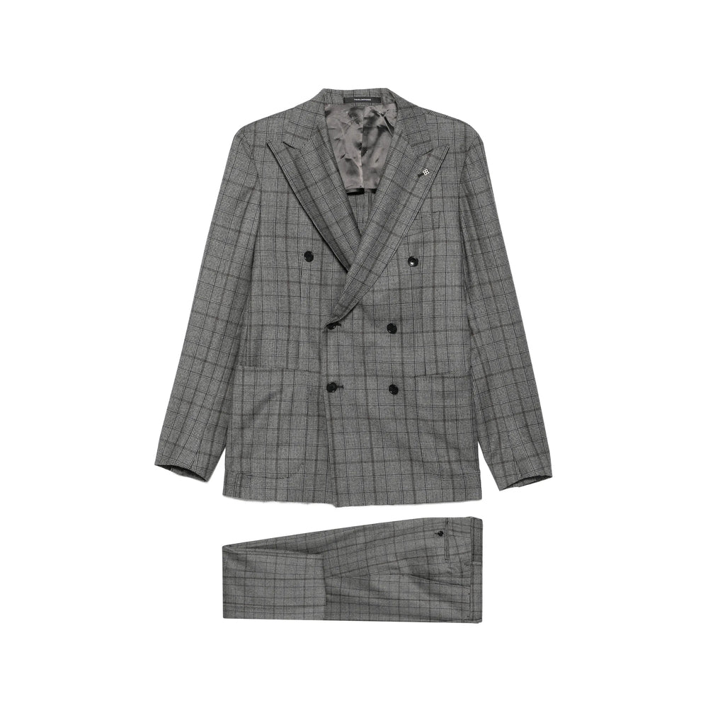 Tagliatore Grey Suits - Double Breasted Suits Men