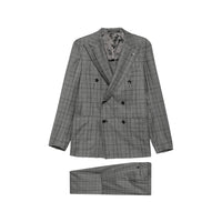 Tagliatore Grey Suits - Double Breasted Suits Men