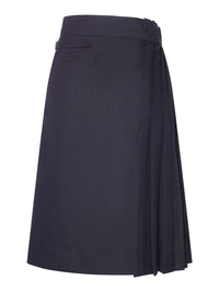 Dries Van Noten Dries Van Noten Women Navy Blue Pleated Midi Skirt