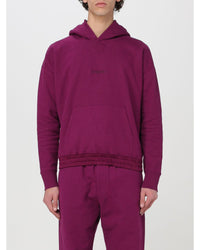 Saint Laurent Relaxed Fit Hoodie Men Fuchsia Sweatshirts & Hoodies