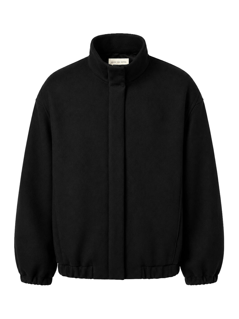 Dries Van Noten Women Wool-Blend Bomber Jacket With High Collar