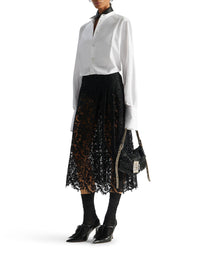Fendi Women Black Macrame Lace Skirt