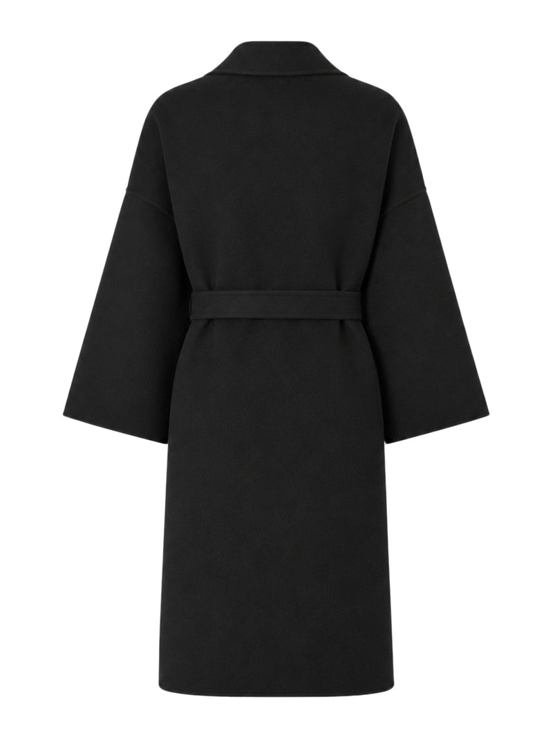 Fendi Women Ff Wool Coat With Waist Belt