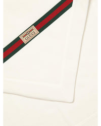 Gucci Cotton Baby Blanket with Stripe Kids Ivory