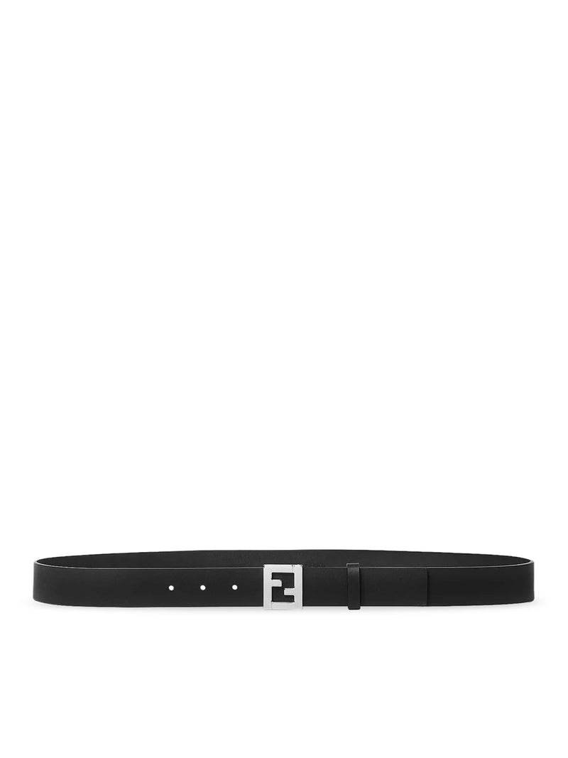Fendi Men Black Leather Ff Belt