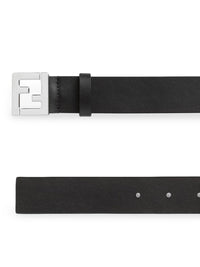 Fendi Men Black Leather Ff Belt