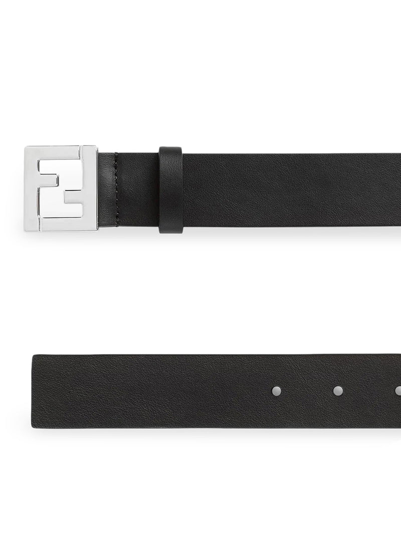 Fendi Men Black Leather Ff Belt
