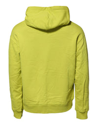 Dolce & Gabbana Green Cotton Hooded Logo Sweatshirt Men's Sweater