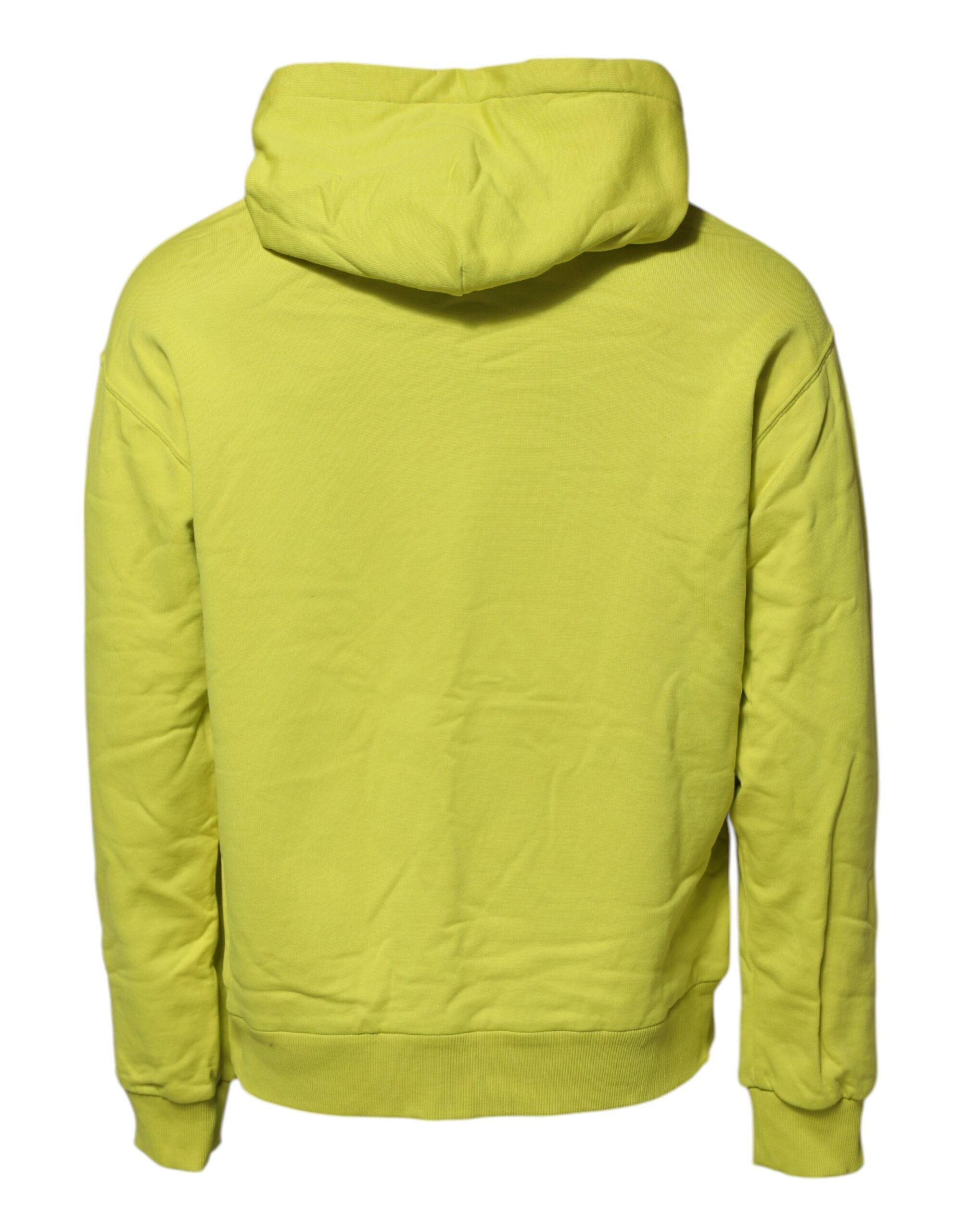 Dolce & Gabbana Green Cotton Hooded Logo Sweatshirt Men's Sweater