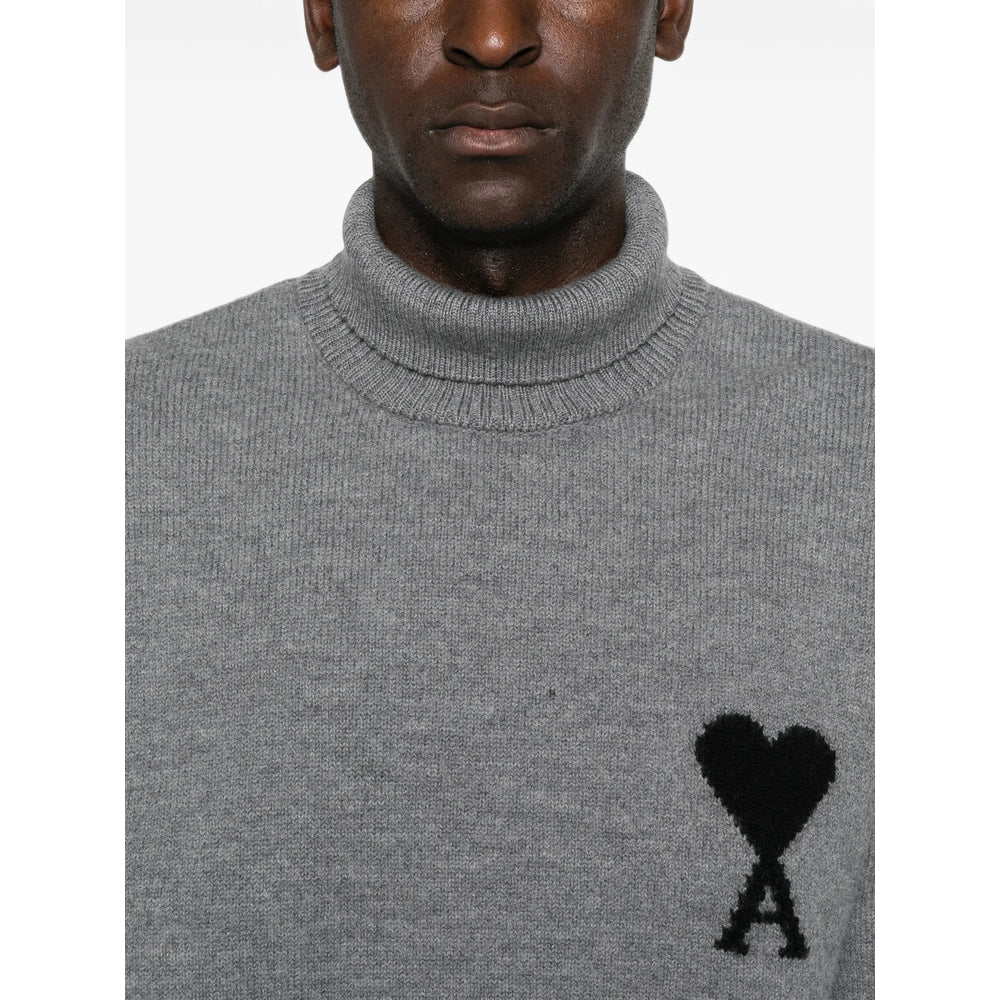 Ami Paris Ami Paris Grey Sweaters & Knitwear - Jumpers Men
