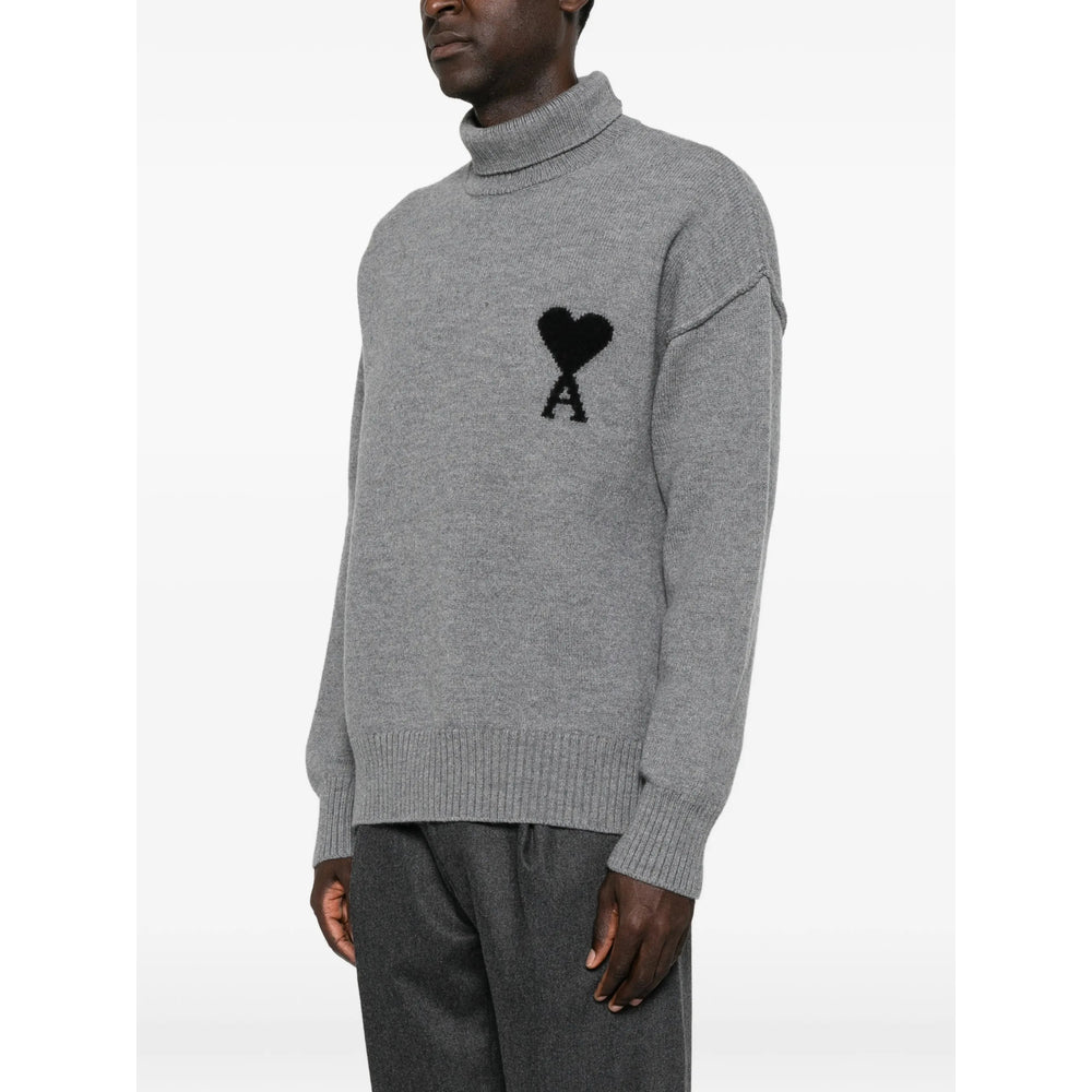 Ami Paris Ami Paris Grey Sweaters & Knitwear - Jumpers Men