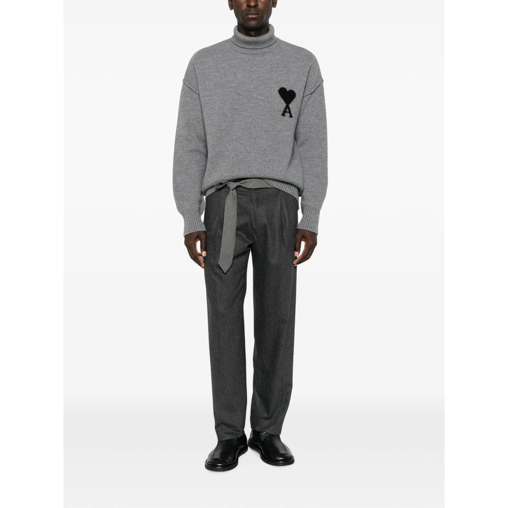 Ami Paris Ami Paris Grey Sweaters & Knitwear - Jumpers Men