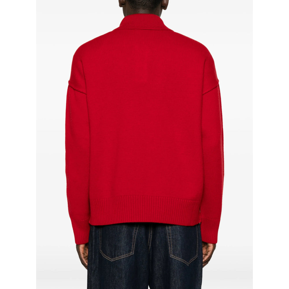Ami Paris Red Polo Shirts Men