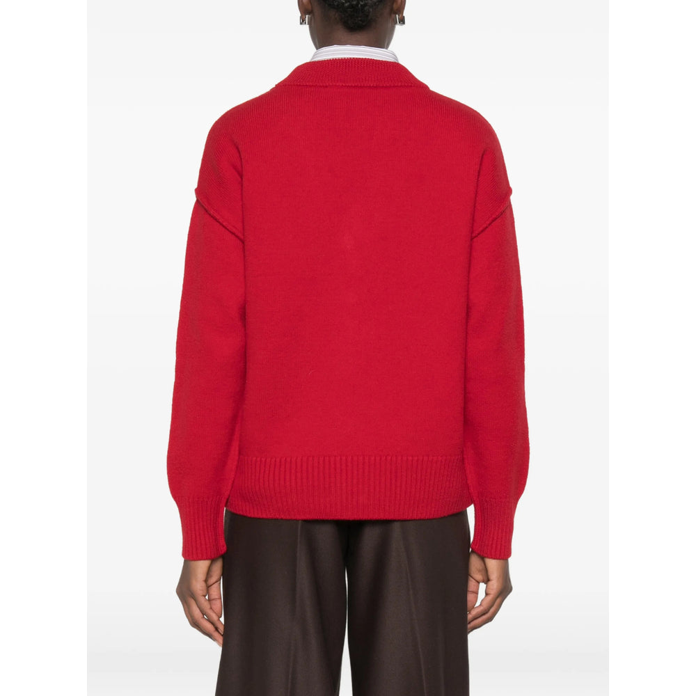 Ami Paris Ami Paris Red Sweaters & Knitwear - Cardigans Men