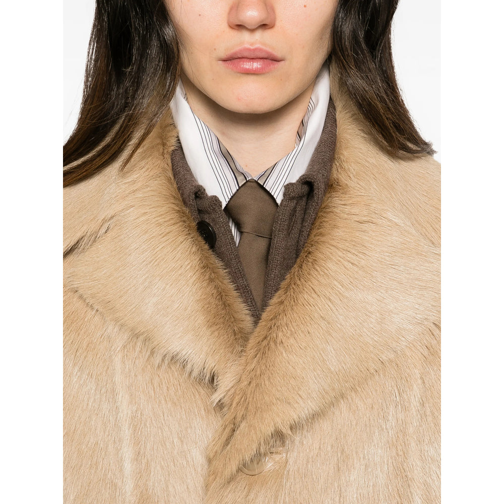 Ami Paris Ami Paris Neutrals Coats - Faux Fur Coats Women