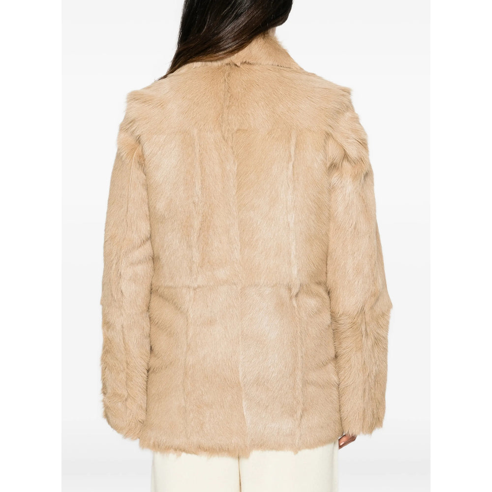Ami Paris Ami Paris Neutrals Coats - Faux Fur Coats Women