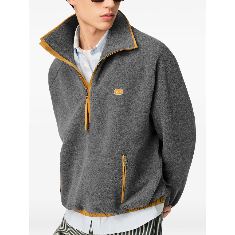 Ami Paris Grey Sweaters & Knitwear - Sweatshirts Men