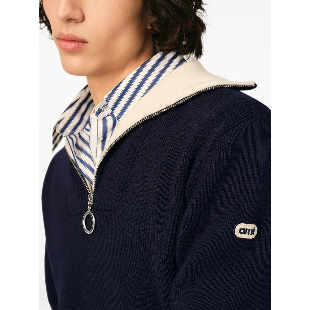Ami Paris Blue Sweaters & Knitwear - Jumpers Men