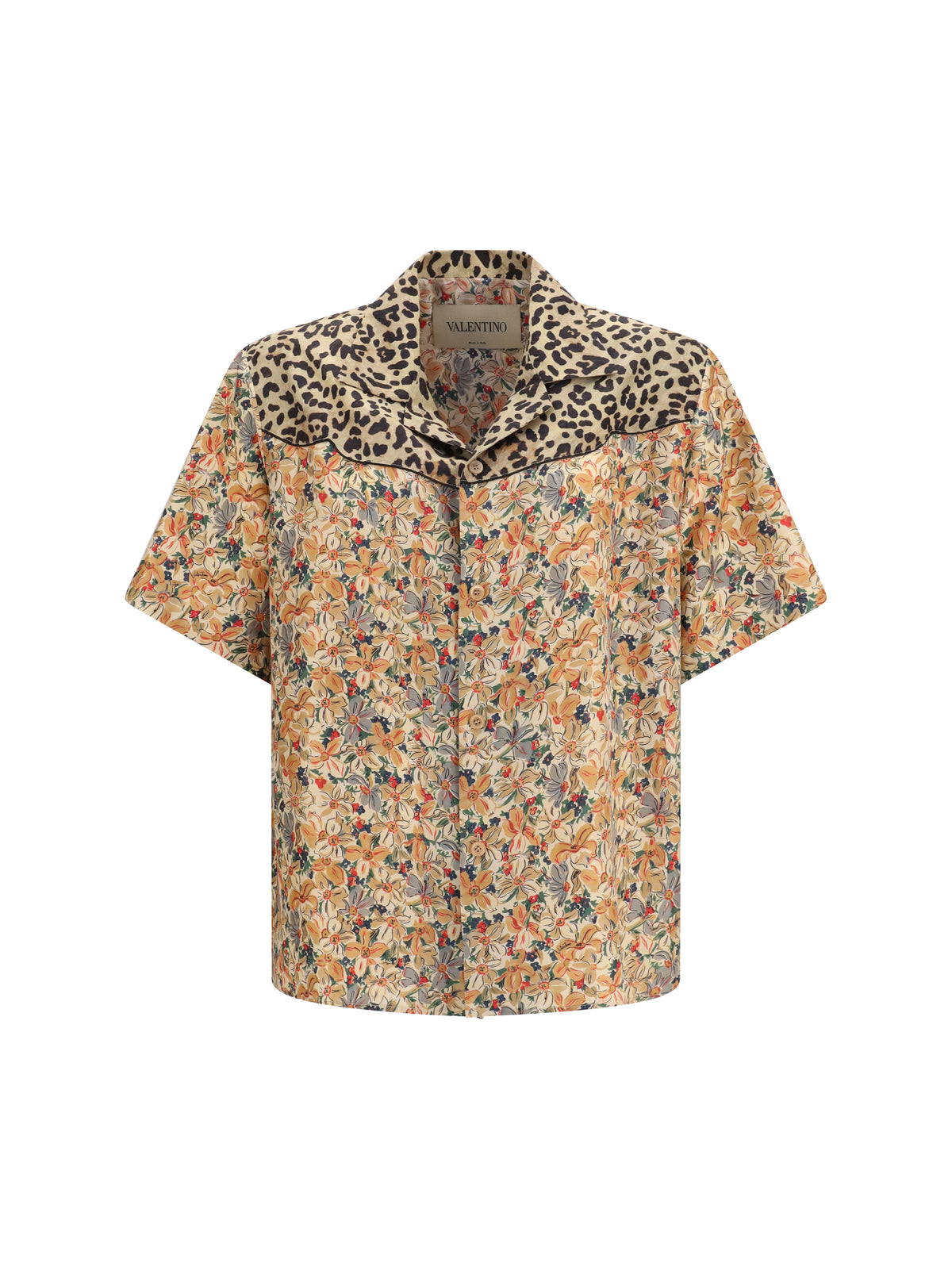 VALENTINO Valentino Men Short-Sleeve Floral And Leopard Print Shirt