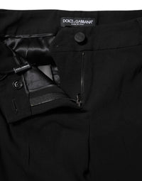 Dolce & Gabbana Black Wool Mid Waisted Tapered Dress Women's Pants
