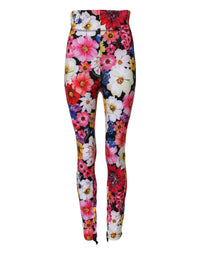Dolce & Gabbana Multicolor Floral High Waist Leggings Women's Pants
