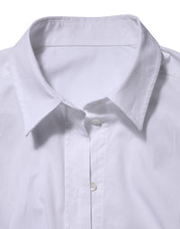 Dolce & Gabbana White Cotton Long Sleeves Collared Top Women's Shirt