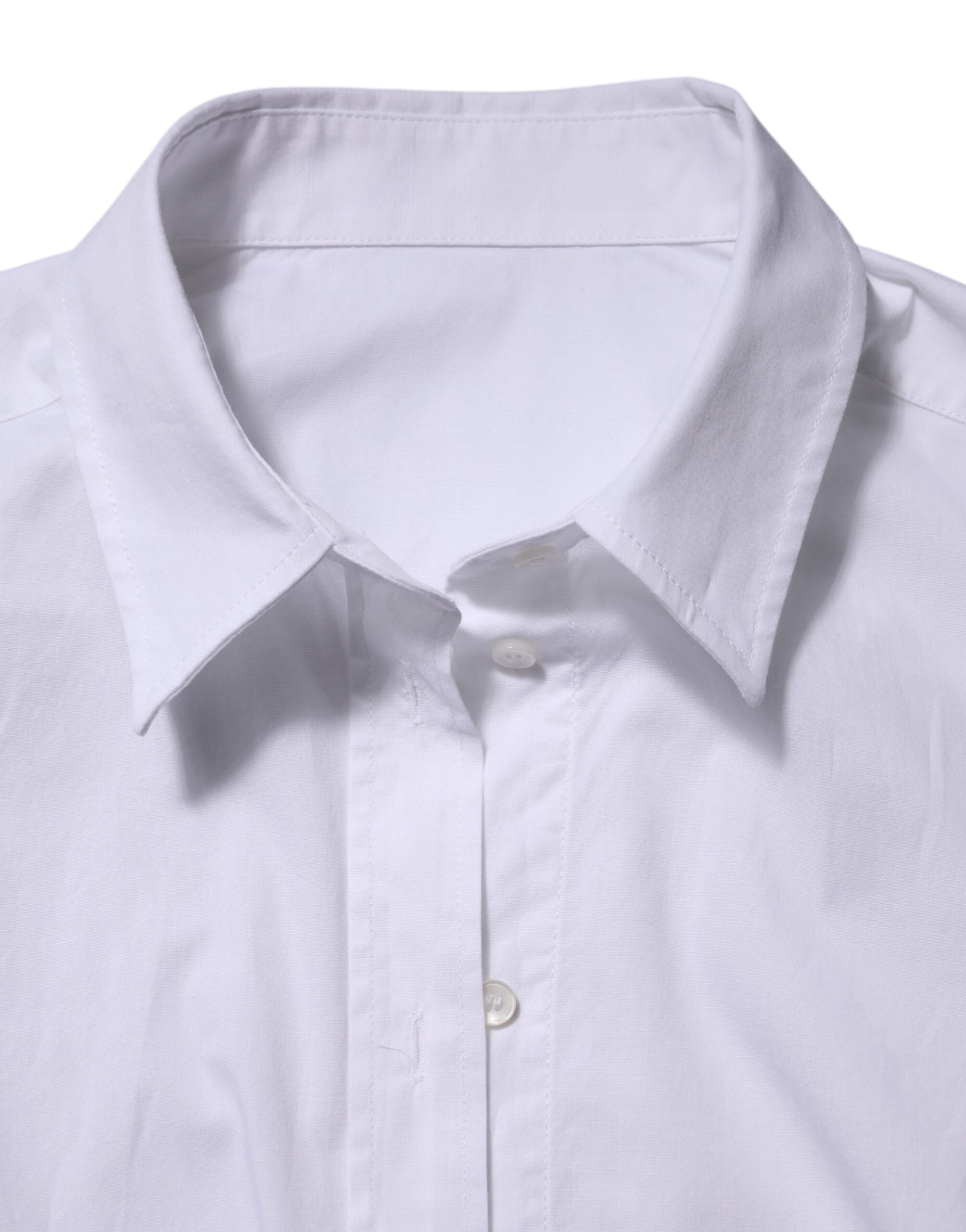 Dolce & Gabbana White Cotton Long Sleeves Collared Top Women's Shirt