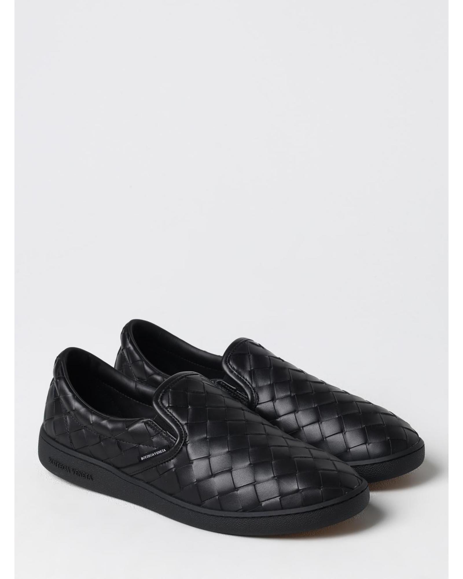 スニーカー BOTTEGA VENETA Sneakers Men Leather Black Bottega Veneta Black Calf Leather Speedster Sneakers Size 44