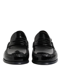 Dolce & Gabbana Black Leather Slip On Loafers Dress Men's Shoes