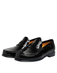 Dolce & Gabbana Black Leather Slip On Loafers Dress Men's Shoes