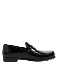 Dolce & Gabbana Black Leather Slip On Loafers Dress Men's Shoes