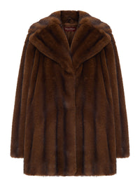 Max Mara Studio Max Mara Studio Women Eco Fur Coat With Revers Collar