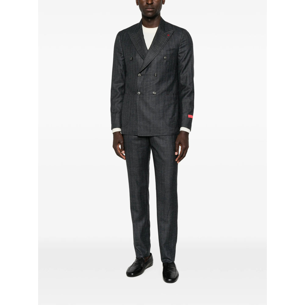 Isaia Grey Suits - Double Breasted Suits Men