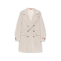 Isaia Neutrals Coats - Double Breasted Coats Men