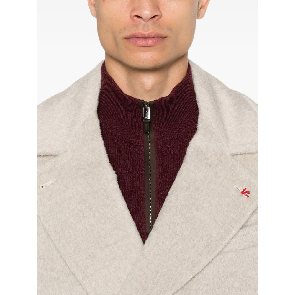 Isaia Neutrals Coats - Double Breasted Coats Men