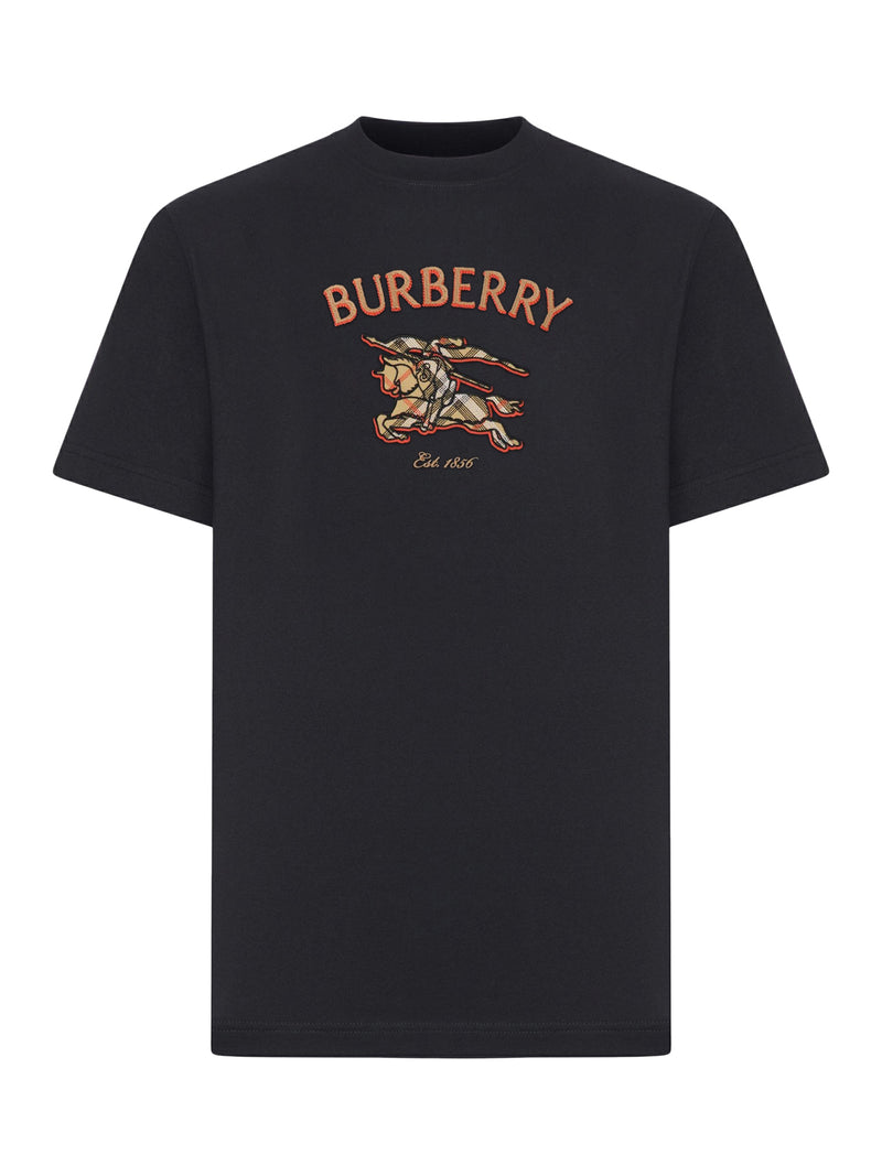 Burberry Men Cotton T-Shirt With Knight Check