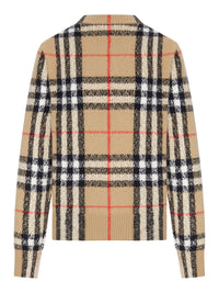 Burberry Women Check Knit Cardigan With Buttons