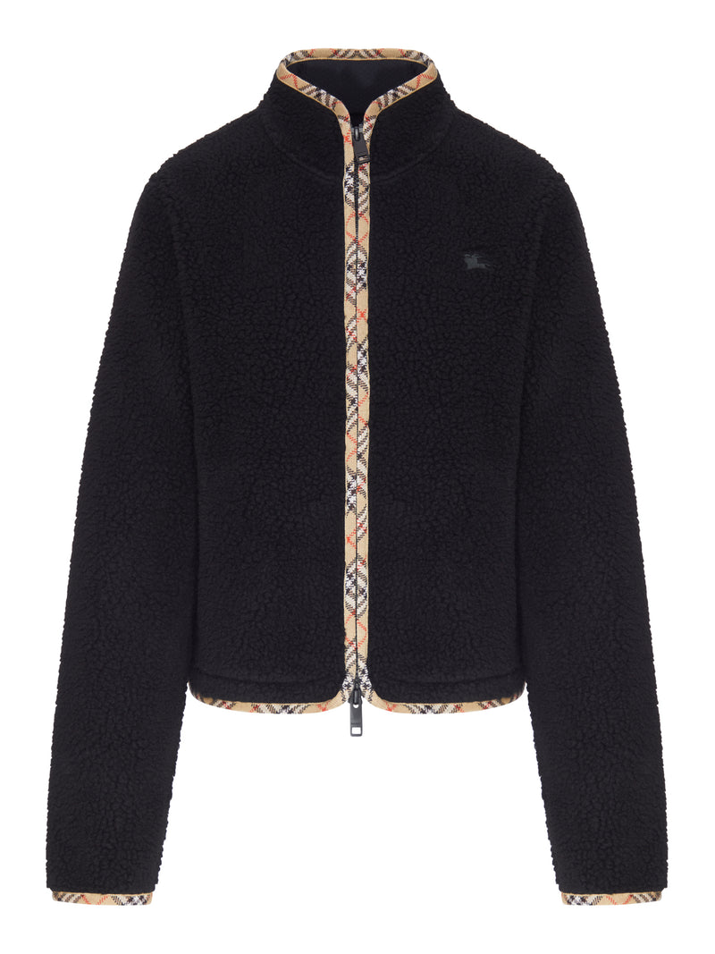 Burberry Women Black Teddy Fleece Jacket