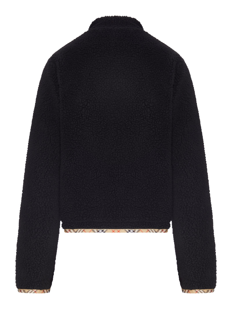 Burberry Women Black Teddy Fleece Jacket