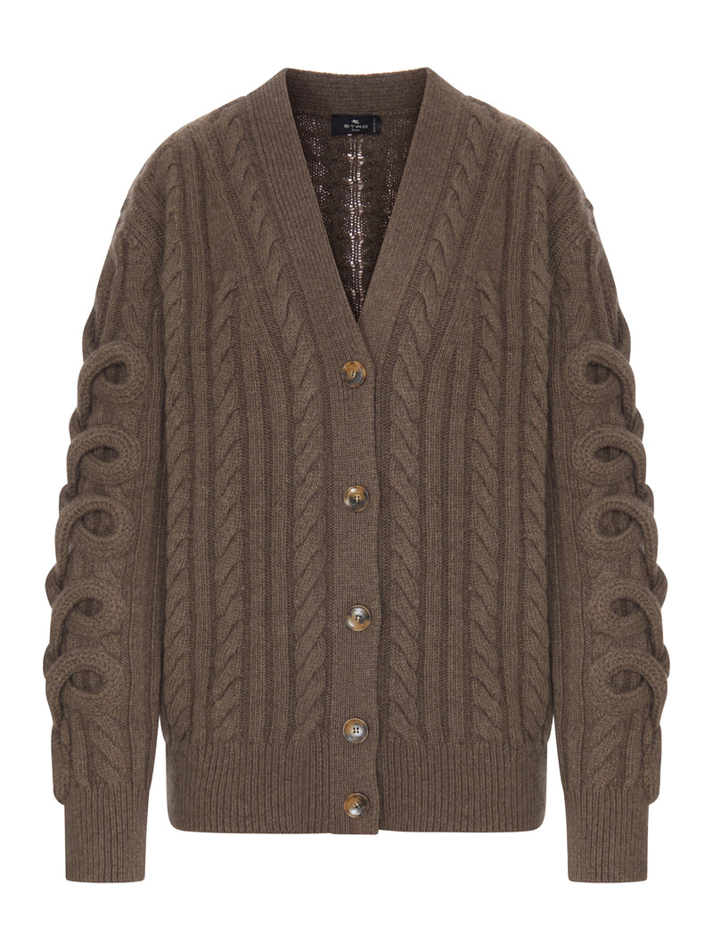 Etro Etro Women Cable Knit Cardigan With Curly Sleeves