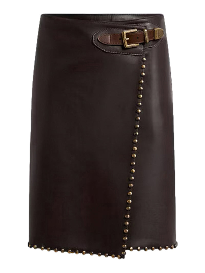 Etro Etro Women Short Studded Leather Skirt
