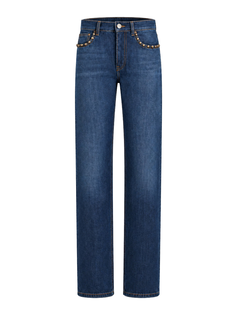 Etro Etro Women Straight Leg Jeans With Studs