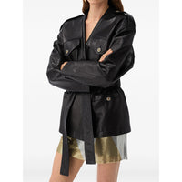 Versace Black Jackets - Leather Jackets Women