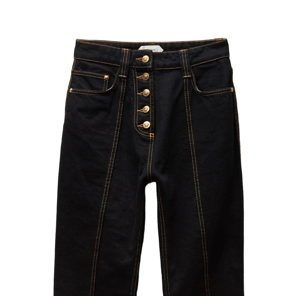 Versace Versace Black Denim - Straight-Leg Jeans Women